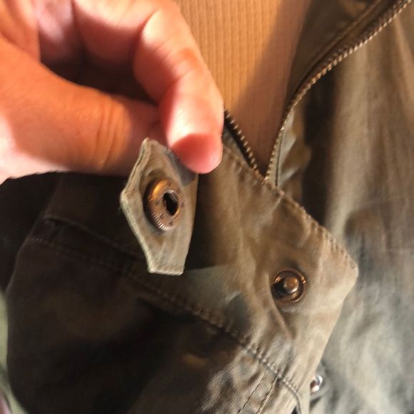 Ambiance Olive Green Jacket Size Med. /Army Style Olive Drab Green Cotton Outer - Picture 13 of 16